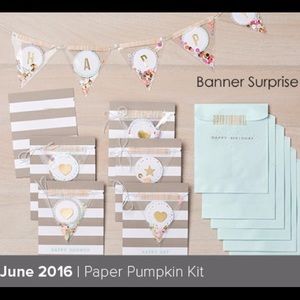 NIB Paper Pumpkin - Banner Surprise - June 2016